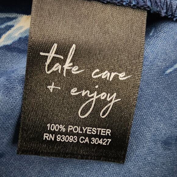 Nic+Zoe Womens Vintage Botanical Tank M Blue White Printed Woven V Neck Ragland - Picture 7 of 8